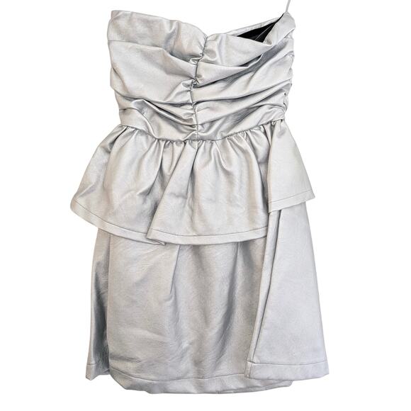 NWT Aniye By Lois Mini Dress Silver IT 40 US 4 Evening Cocktail Made in Italy - Picture 2 of 8